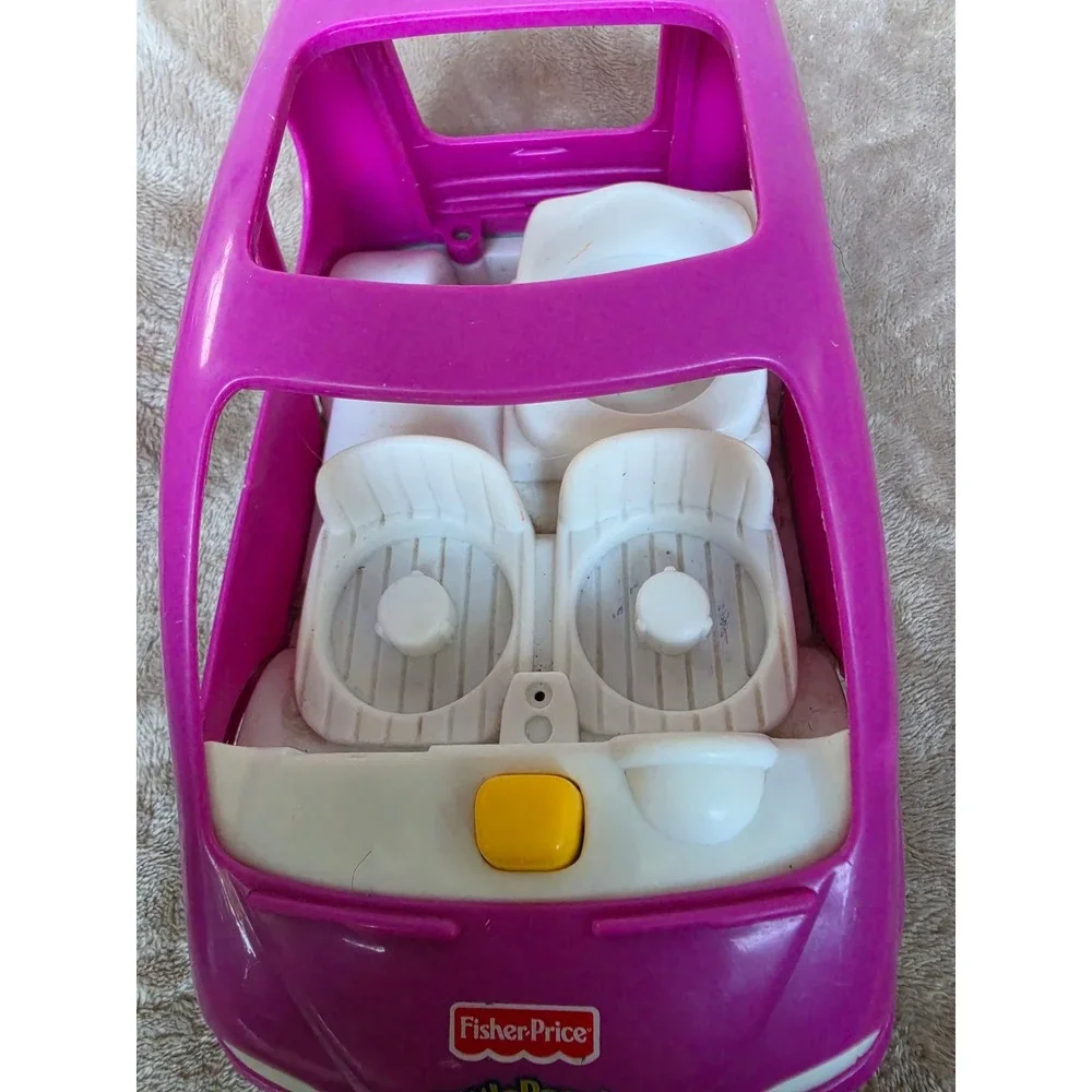 Fisher-Price Little People Purple SUV Car with 3 Figures Boy Man Baby Toy Set